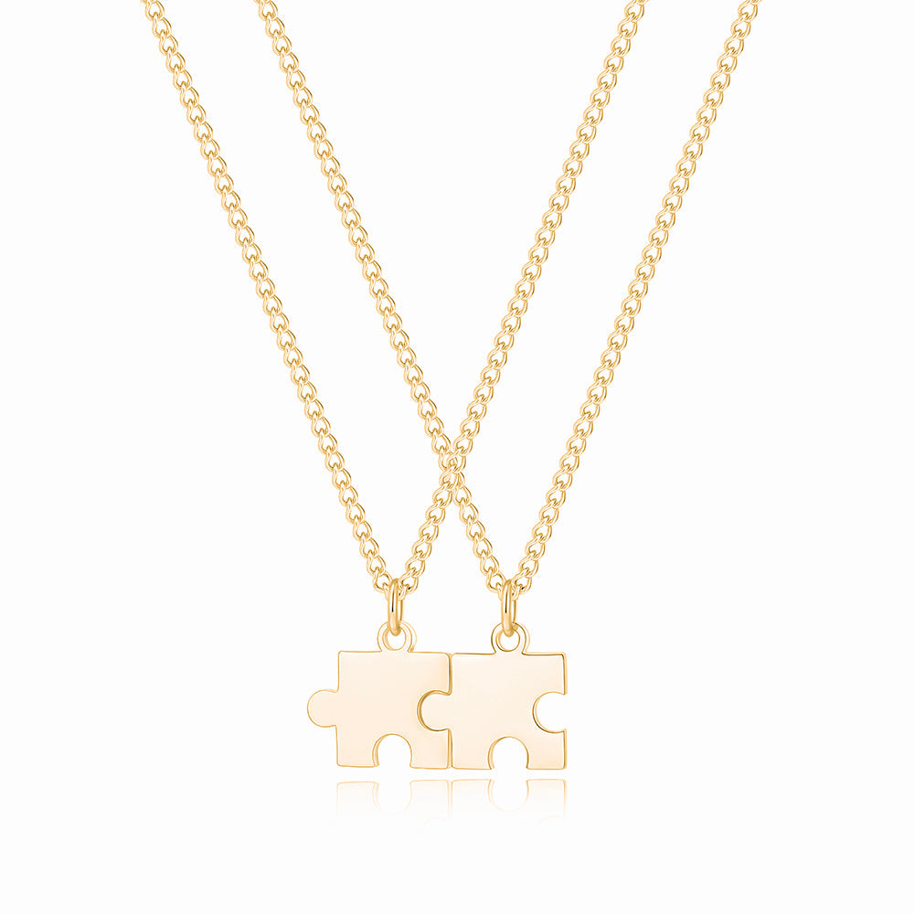 Personalized Puzzle Necklace Set